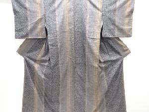 縞に花更紗模様織り出し西陣お召着物